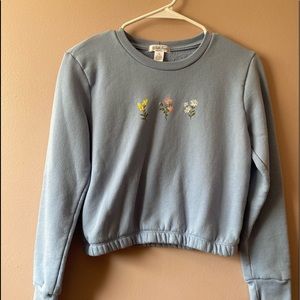 Baby Blue Crop Crew Neck